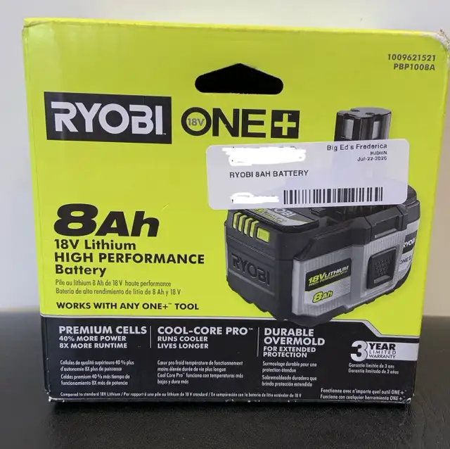 Ryobi 8Ah Battery Sealed