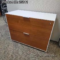 Kimball Corian Cased 2 Drawer Lateral File Cabinet Wood Front
