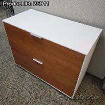 Kimball Corian Cased 2 Drawer Lateral File Cabinet Wood Front - Photo 2