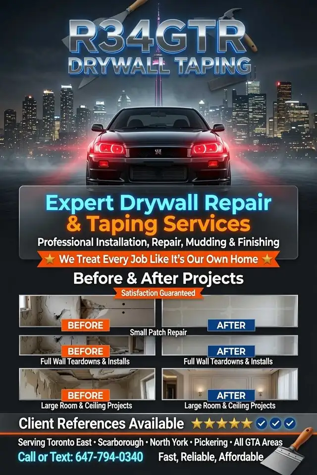 drywaller taper available for small jobs and repairs