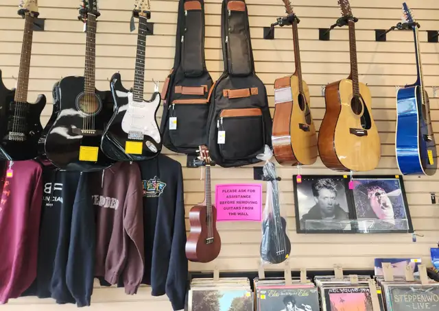 Various Musical Instruments, Vinyls, Pedals, Cables, Stands...