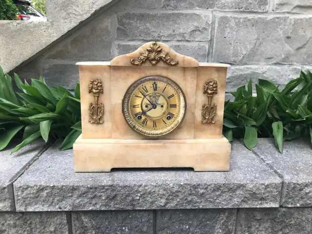 Antique Ansonia Marble Mantle Clock