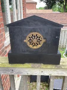 Antique Ansonia Black Mantle Clock - Photo 4