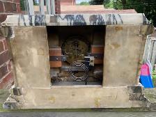 Waterbury Antique White Mantle Clock with Brass Dial Detail - Photo 4