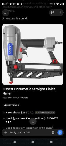bisset finishing nailer