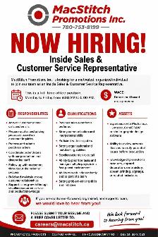 Now Hiring Sales Representative