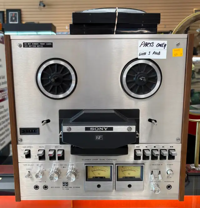 Sony tc-458 Reel to Reel with x3 Reels - Sold As Is - See Desc.