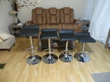 4 Black bar stools. A-1- condition for sale cash only $135.00 or