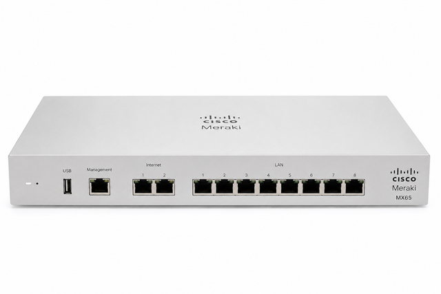 Used Cisco Meraki MX65 Cloud-Managed Security Appliance