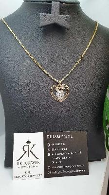 10 yellow gold chain & pendant #432_6