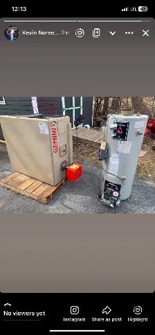 hot air furnace, and oil hot water heater $600 both