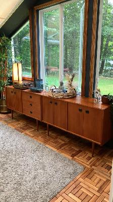 Mid century MODULAR TECK TEAK Buffet, console table, bar, bahut