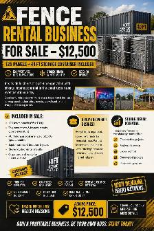FENCE RENTAL BUSINESS FOR SALE – $12,500 -125 PANELS   40 FT CTN