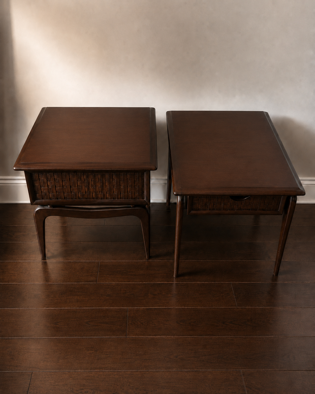 Stunning SOLID Mid-Century Vintage Walnut End Tables