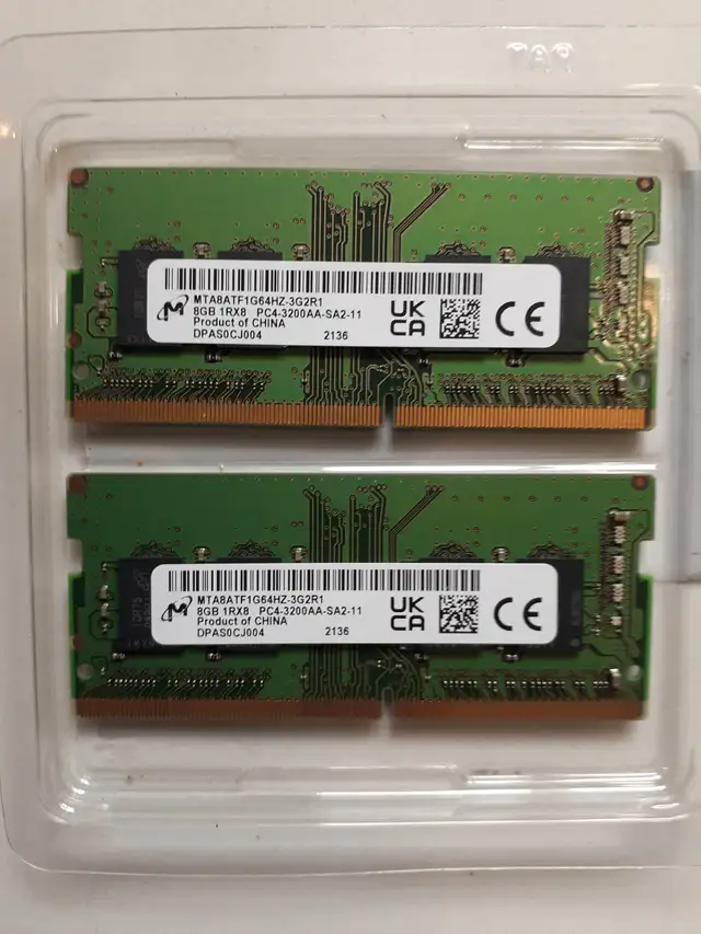 16GB DDR4 Laptop rams (2x8gb)= $40