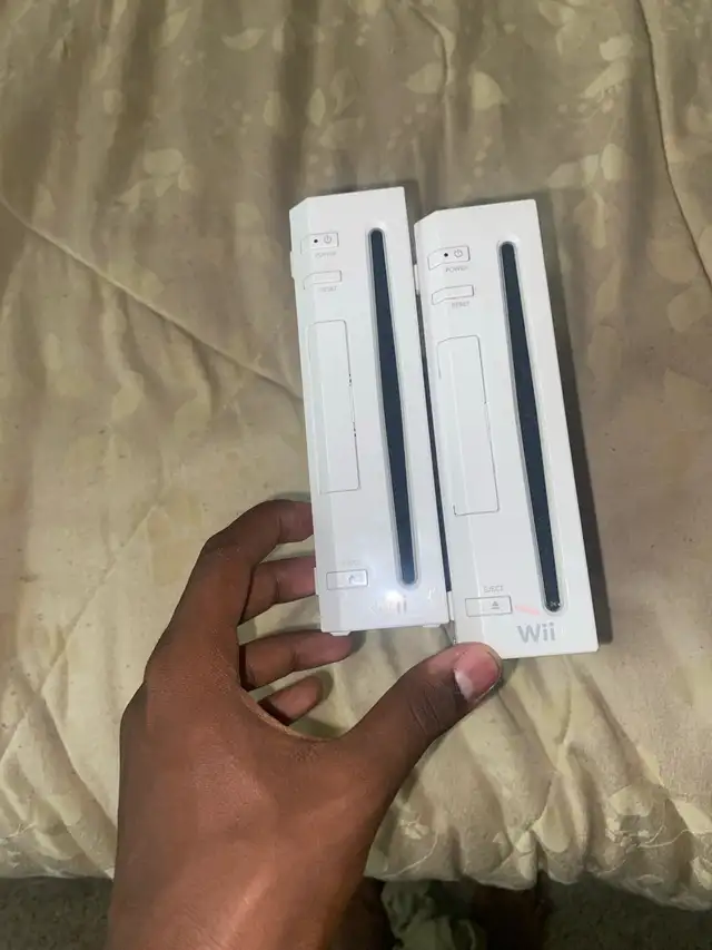 Wii console and Wii remote and Nintendo wire box