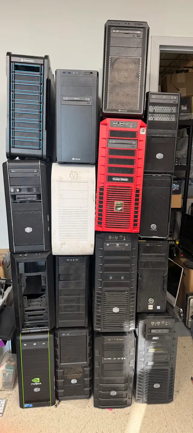Lot of 16 PC Cases ATX & mATX Computer Cases - $100
