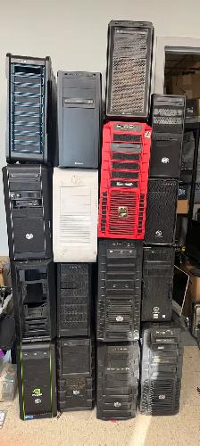 Lot of 16 PC Cases ATX & mATX Computer Cases - $100