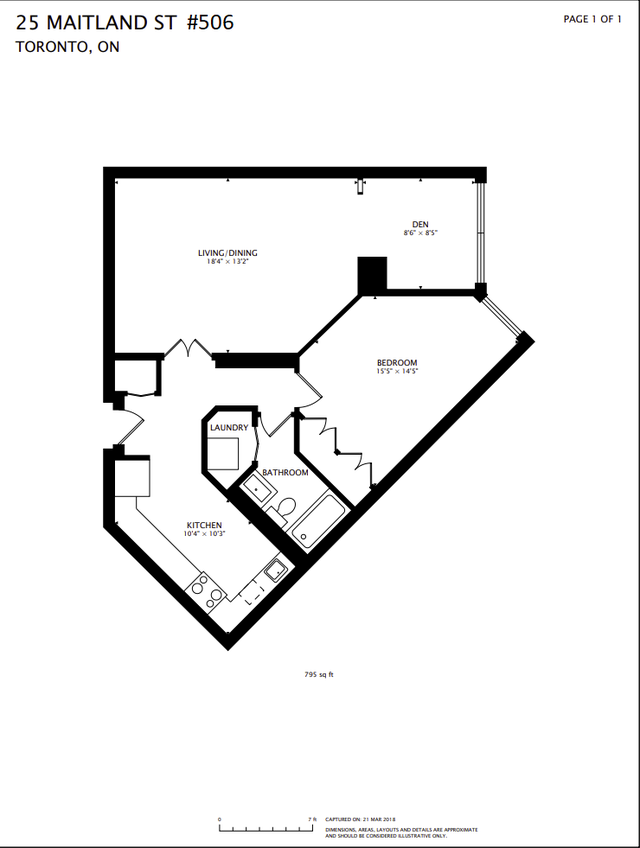 Spacious furnished 1 1 at Yonge/Wellesley