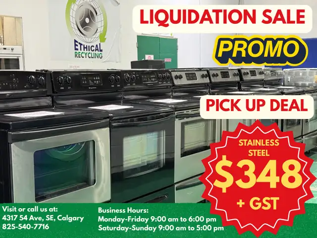STOVE LIQUIDATION SALE! RECONDTIONED STAINLESS STEEL STOVE $348