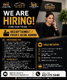 HIRING RECEPTIONIST