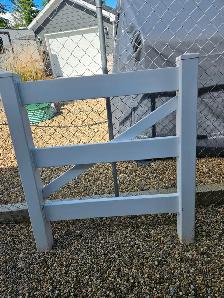White Vinyl Three Rail Fence Gate