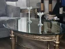 Glass top coffee table with matching end tables - Photo 2