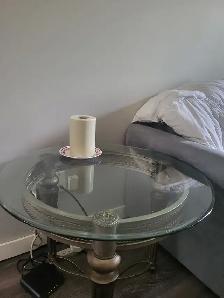 Glass top coffee table with matching end tables - Photo 4