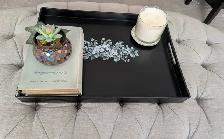 Tray upcycled in black, with a botanical floral design - Photo 5