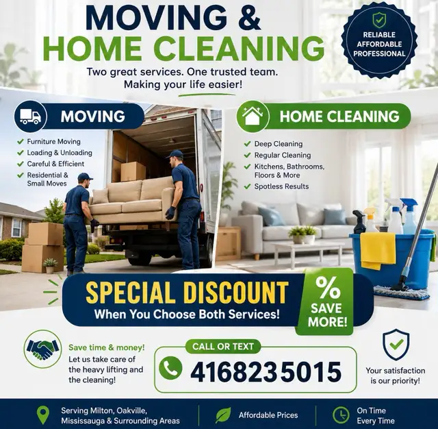 furniture moving & cleaning services