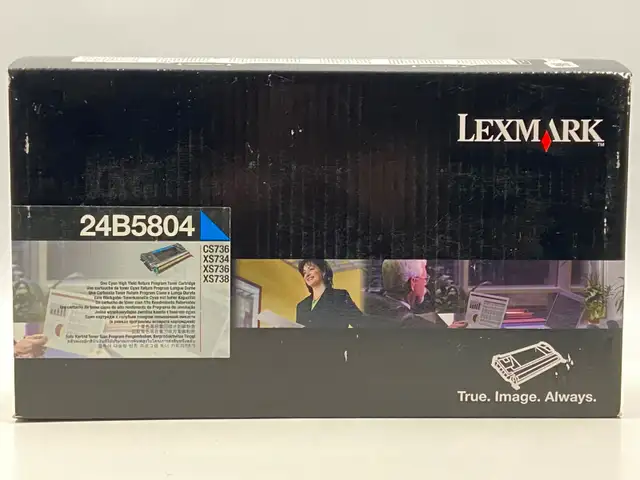 Genuine Lexmark 24B5804 Cyan High Yield Toner Cartridge.