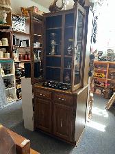 Oak, glass display unit & oak china cabinet for sale - Photo 2