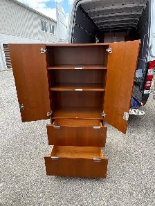 Free delivery used Wooden Cabinet with Shelves and Drawers