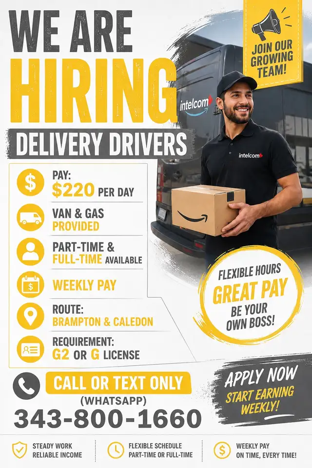 We are hiring delivery drivers