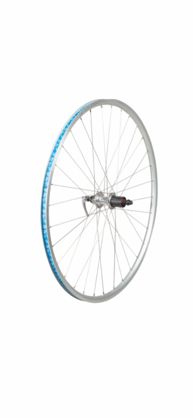 700c Rear Wheel 49N Road Rim Brake 10/11 Speed Silver Bicycle