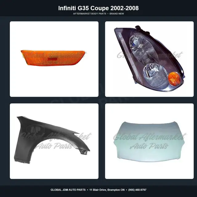 Infiniti G35 Coupe 2002-2008 Bumper Hood Grille Fender Parts