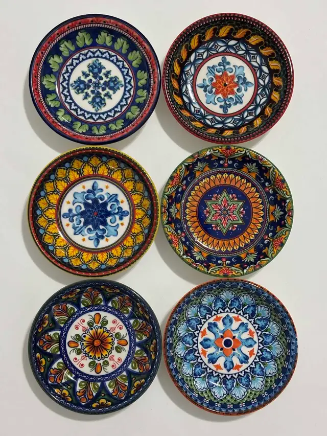 Vibrant Bohemian Ceramic Dipping Bowls