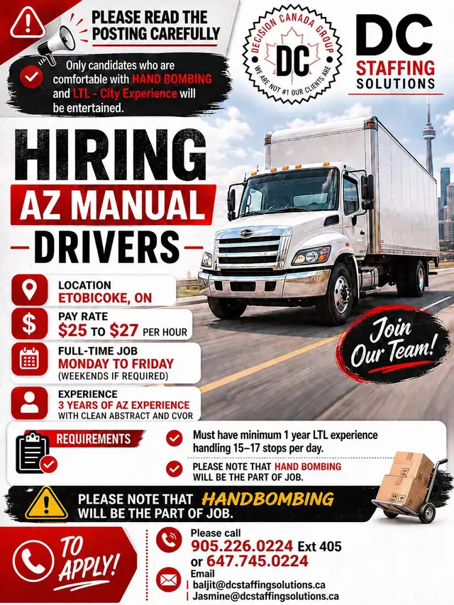 Hiring AZ Manual - Full-time and On call Drivers