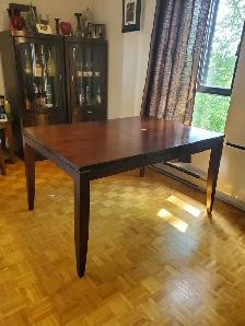 Wood Dining Set - Table with extension piece and 6 chairs - Photo 3
