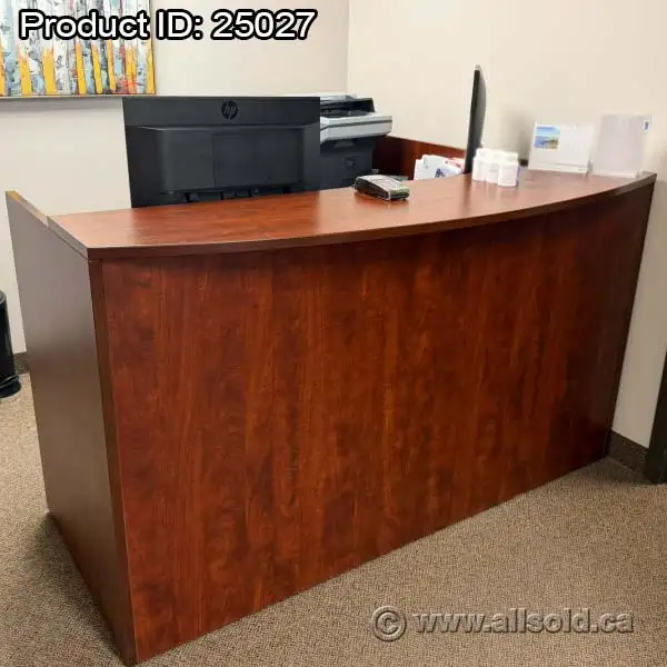 Mahogany L Suite Reception Desk with Transaction Counter