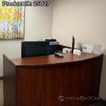 Mahogany L Suite Reception Desk with Transaction Counter - Photo 2