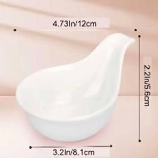 White Ceramic Dipping Bowls with Handles - Set of 6 - Photo 7