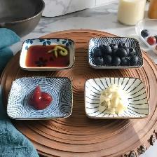 Japanese Ceramic Sushi Dipping Sauce Dishes – Set of 4