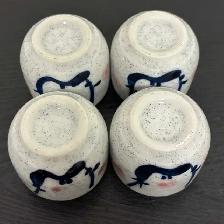 Japanese Sake Set - Porcelain Plum Blossom (5pcs) - Photo 6