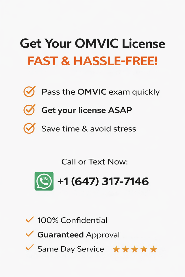 Pass Your OMVIC Exam  Get Questions And Answers WhatsApp Now