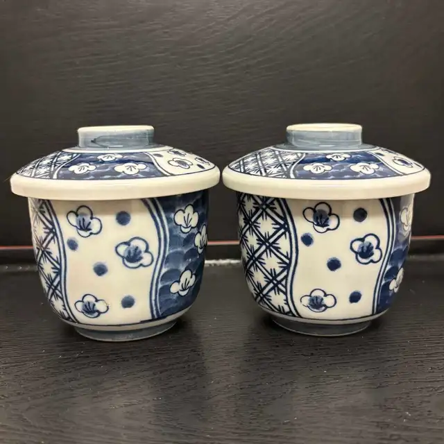 Vintage Traditional Japanese Chawanmushi Cups – Set of 2