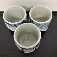 Vintage Handmade Yunomi Cups – Kori Ice Inspired Drip-Glaze - Photo 4