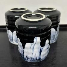 Vintage Handmade Yunomi Cups – Kori Ice Inspired Drip-Glaze - Photo 6