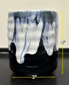 Vintage Handmade Yunomi Cups – Kori Ice Inspired Drip-Glaze - Photo 10