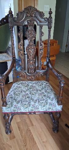 Antique 19th century oak thrown chairs